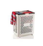 Laundry Basket Collapsible Plastic - Large Capacity Folding Handle Ventilation Holes, Sorting Hamper for Clothes Dirty Linen, Space Saver Home Bathroom Utility Basket UAE B2B Family Essential 